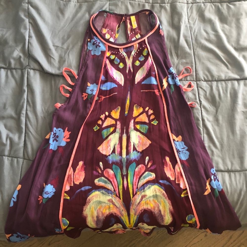 Free People mini dress. Silk material (slip).